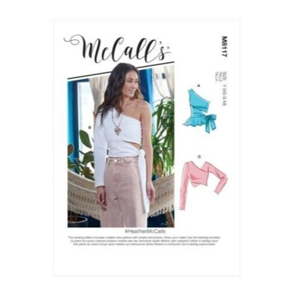 McCall's M8117 Misses XS to M Crossover Tops Uncut Sewing Pattern New - Picture 2 of 9